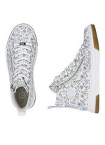 Rieker, modische Damen-Boots, Weite G, mit herausnehmbarem Fu&szlig;bett WEISS-BUNT